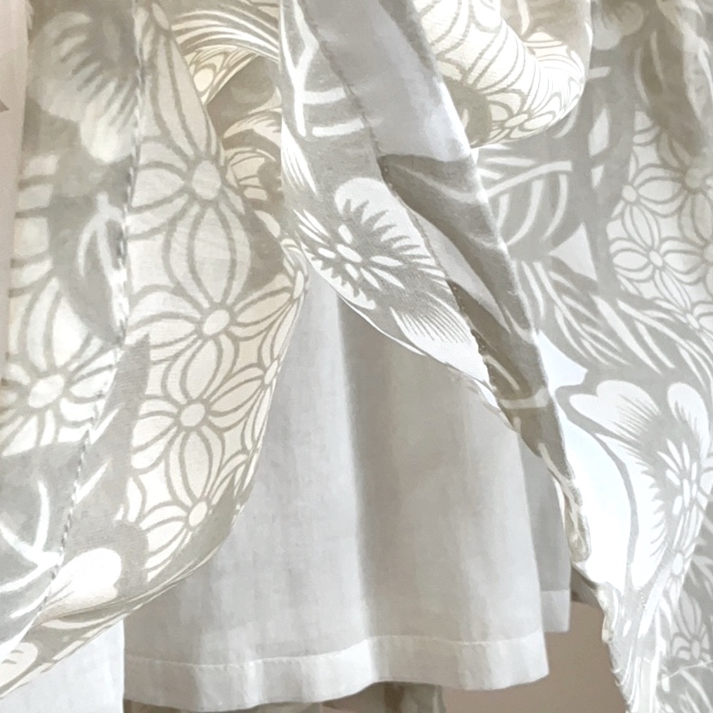 Vintage ANTHROPOLOGIE Chiffon Cotton Print Carnation Floral Skirt + Pockets - Picture 8 of 11